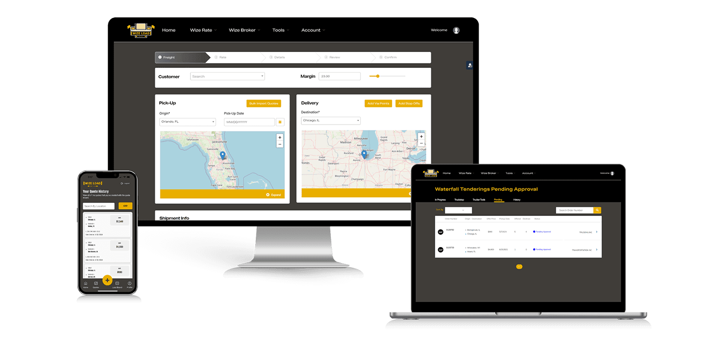 Wize Load software on laptop/desktop/phone